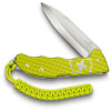 Victorinox Swiss Army 2023 Alox Limited Edition Hunter Pro Folding Knife - 4" Bead Blast Blade, Electric Yellow Alox Handles with Clip and Paracord - 0.9415.L23