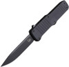 HK Knives Hadron OTF AUTO Knife - 3.375" 154CM Black Clip Point Blade, Black Aluminum Handles