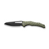 CIVIVI Knives Gavko Spiny Dogfish Folding Knife - 3.47" 14C28N Black Stonewashed Reverse Tanto Blade, Milled OD Green G10 Handles - C22006-3