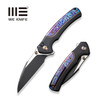 WE Knife Limited Edition Ziffius Flipper Knife - 3.7" CPM-20CV Black Stonewashed Two-Tone Wharncliffe Blade, Black Titanium Handles with Chidori Flamed Titanium Inlay, Chidori Accents - WE22024D-1