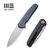 WE Knife Limited Edition Shakan Flipper Knife - 2.97" CPM-20CV Stonewashed Blade, Blue/Black Machined Titanium Handles - WE20052C-1