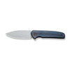 WE Knife Limited Edition Shakan Flipper Knife - 2.97" CPM-20CV Stonewashed Blade, Blue/Black Machined Titanium Handles - WE20052C-1