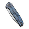 WE Knife Limited Edition Shakan Flipper Knife - 2.97" CPM-20CV Stonewashed Blade, Blue/Black Machined Titanium Handles - WE20052C-1