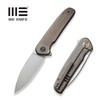 WE Knife Limited Edition Shakan Flipper Knife - 2.97" CPM-20CV Stonewashed Blade, Bronze/Gold Machined Titanium Handles - WE20052C-2