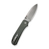 We Knife Ben Petersen Big Banter Folding Knife - 3.69" CPM-20CV Stonewashed Drop Point Blade, Green Canvas Micarta Handles - WE21045-2