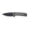 We Knife Culex Button Lock Flipper Knife - 2.97" CPM-20CV Black Stonewashed Drop Point Blade, Tiger Stripe Flamed Titanium Handles - WE21026B-7