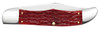Case Peach Seed Jig Dark Red Bone CS Folding Hunter with Sheath -  4.1 " Tru-Sharp Blade, 5.25" Closed - 31960