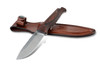 Benchmade Hunt Saddle Mountain Skinner Fixed Blade Knife - 4.2" S30V Drop Point, Stabilized Wood Handles, Leather Sheath - 15002