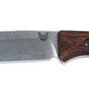 Benchmade Hunt Saddle Mountain Skinner Fixed Blade Knife - 4.2" S30V Drop Point, Stabilized Wood Handles, Leather Sheath - 15002