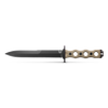 Benchmade SOCP Fixed Blade Knife - 7.11" CPM-3V Black Double Edge Plain Dagger Blade, Desert Tan G10 Handles, Injection Molded Sheath - 185BK-1
