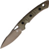 FOBOS Knives Cacula Fixed Blade Knife - 4.31" CPM-S35VN Gray PVD Drop Point, OD Green Micarta w/ Black Liners, Kydex Sheath