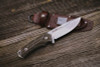 WOOX Rock62 Walnut Fixed Blade - 4.5" Mil-Spec Black Sleipner Steel Blade, American Walnut Wood Scales