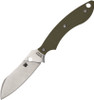 Spyderco Sjoerd Stok Drop Point Fixed Blade Knife - 2.95" Satin Plain Blade, OD Green G10 Handles, Boltaron Sheath - FB50GPOD