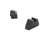 AmeriGlo GL-691 Optic Compatible Sight Set for Glock - Fits All Glocks, 3XL Tall, Green Tritium with LumiGreen Outline, .365" Front and .451" Rear, Black Rear Sight