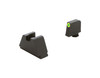 AmeriGlo GL-691 Optic Compatible Sight Set for Glock - Fits All Glocks, 3XL Tall, Green Tritium with LumiGreen Outline, .365" Front and .451" Rear, Black Rear Sight