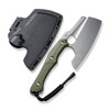 CIVIVI Knives Arata Fixed Blade Knife - 7.32" D2 Stonewashed Cleaver Blade, Contoured OD Green G10 Handles, Kydex Sheath - C21041-2