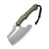 CIVIVI Knives Arata Fixed Blade Knife - 7.32" D2 Stonewashed Cleaver Blade, Contoured OD Green G10 Handles, Kydex Sheath - C21041-2