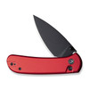 CIVIVI Knives Qubit Folding Knife - 2.98" 14C28N Black Stonewashed Drop Point Blade, Red Aluminum Handles - C22030E-2