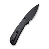 CIVIVI Knives Qubit Folding Knife - 2.98" 14C28N Black Stonewashed Drop Point Blade, Black Aluminum Handles - C22030E-1