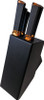 Ontario Agilite 6 Piece Kitchen Knife Set with Knife Block - Sandvik 14C28N Steel, Amber and Black Agilite Handle