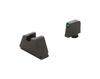 AmeriGlo GL-811 Optic Compatible Sight Set for Glock - Fits All Glocks, 3XL Tall, Green Tritium with Black Outline, .365" Front and .451" Rear, Black Rear Sight