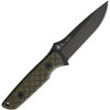 Spartan Blades Alala Fixed Blade Knife - 3.75" 1095 Black Powder Coated Blade, Green Micarta Handles, Black Injection Molded Sheath - SBSL004BKGR