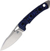 FOBOS Knives Cacula Fixed Blade Knife - 4.31" CPM-S35VN Stonewashed Drop Point, Black and Blue G10 Handles, Kydex Sheath