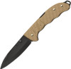 Victorinox Swiss Army Evoke Folding Knife - 3.875" Black Drop Point Blade, Beige Alox Handles with Clip - 0.9415.DS249