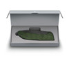 Victorinox Swiss Army Evoke Folding Knife - 3.875" Black Clip Point Blade, Olive Green Alox Handles with Clip - 0.9425.DS24