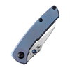 Kansept Knives Little Main Street Folding Knife - 2.26" CPM-S35VN Wharncliffe Blade, Blue Anodized Titanium Handle - K2015A3