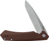 Case Kinzua Flipper Knife - 3.4" CPM-S35VN Stonewashed Spear Point Blade, Dark Brown Anodized Aluminum Handles - 64692