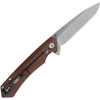 Case Kinzua Flipper Knife - 3.4" CPM-S35VN Stonewashed Spear Point Blade, Dark Brown Anodized Aluminum Handles - 64692