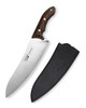 Xin Cutlery XC143 XinCross 8.3" Tactical Style Chef Knife (Satin) - Sculpted Black and Orange G10 Handle