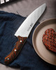 Xin Cutlery XC143 XinCross 8.3" Tactical Style Chef Knife (Satin) - Sculpted Black and Orange G10 Handle