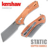 Kershaw 3445CU Static KVT Flipper Knife - 2.8" D2 Stonewashed Cleaver Blade, Copper Handles