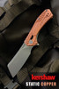 Kershaw 3445CU Static KVT Flipper Knife - 2.8" D2 Stonewashed Cleaver Blade, Copper Handles