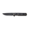 We Knife Company Navo Flipper Knife - 3.25" CPM-20CV Black Stonewashed Drop Point Blade, Black/Bronze Titanium Handles - WE22026-3