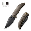 We Knife Company Riff-Raff Folding Knife - 3.12" CPM-20CV Black Stonewashed Clip Point Blade, Bronze Titanium Handles - WE22020B-1