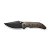 We Knife Company Riff-Raff Folding Knife - 3.12" CPM-20CV Black Stonewashed Clip Point Blade, Bronze Titanium Handles - WE22020B-1