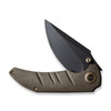 We Knife Company Riff-Raff Folding Knife - 3.12" CPM-20CV Black Stonewashed Clip Point Blade, Bronze Titanium Handles - WE22020B-1