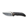 We Knife Company Riff-Raff Folding Knife - 3.12" Heimskringla Damasteel Clip Point Blade, Black/Bronze Titanium Handles - WE22020B-DS1