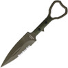 Halfbreed Blades Compact Clearance Fixed Blade Knife - 4.01" D2 OD Green Combo Edge Dagger Blade, G10 Handles, Injection Molded Sheath - CCK-01 OD