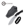CIVIVI Knives Vaquita II Mini Fixed Blade - 3.2" Nitro-V Satin Kukri Blade, Black G10 Handles, Kydex Sheath - C047C-1