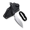 CIVIVI Knives Vaquita II Mini Fixed Blade - 3.2" Nitro-V Satin Kukri Blade, Black G10 Handles, Kydex Sheath - C047C-1