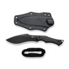 CIVIVI Knives Vaquita II Mini Fixed Blade - 3.2" Nitro-V Black Stonewashed Kukri Blade, Dark Green Canvas Micarta Handles, Kydex Sheath - C047C-3