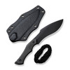 CIVIVI Knives Vaquita II Mini Fixed Blade - 3.2" Nitro-V Black Stonewashed Kukri Blade, Dark Green Canvas Micarta Handles, Kydex Sheath - C047C-3