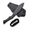 CIVIVI Knives Vaquita II Mini Fixed Blade - 3.2" Nitro-V Black Stonewashed Kukri Blade, Dark Green Canvas Micarta Handles, Kydex Sheath - C047C-3