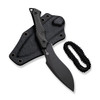 CIVIVI Knives Vaquita II Mini Fixed Blade - 3.2" Nitro-V Black Stonewashed Kukri Blade, Dark Green Canvas Micarta Handles, Kydex Sheath - C047C-3