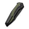CIVIVI Knives GTC Hypersonic Flipper Knife - 3.7" 14C28N Black Stonewashed Reverse Tanto Blade, Black Stainless Steel Handles with OD Green G10 Inlays - C22011-1