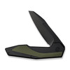 CIVIVI Knives GTC Hypersonic Flipper Knife - 3.7" 14C28N Black Stonewashed Reverse Tanto Blade, Black Stainless Steel Handles with OD Green G10 Inlays - C22011-1